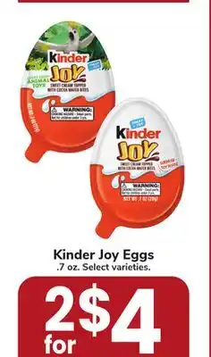 Jewel-Osco Kinder Joy Eggs offer
