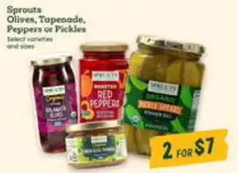 Sprouts Farmers Market Sprouts olives, tapenade, peppers or pickles offer