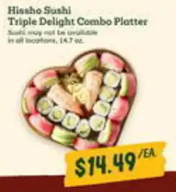 Sprouts Farmers Market Hissho sushi triple delight combo platter offer