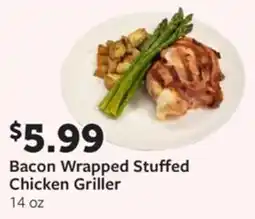Fareway Bacon wrapped stuffed chicken griller offer