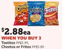 Fareway Tostitos cheetos or fritos offer