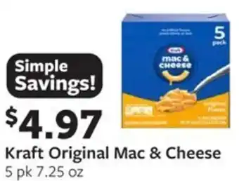 Fareway Kraft original mac & cheese offer