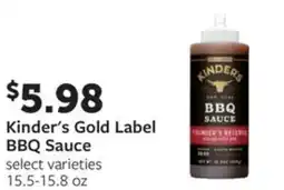 Fareway Kinder's gold label bbq sauce offer