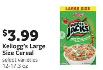Fareway Kellogg's large size cereal offer