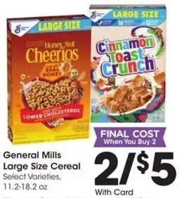 Kroger General Mills Large Size Cereal offer