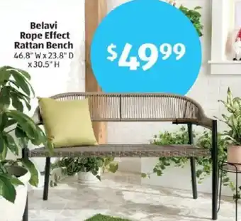 Aldi Belavi rope effect rattan bench offer