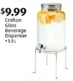 Aldi Crofton glass beverage dispenser offer