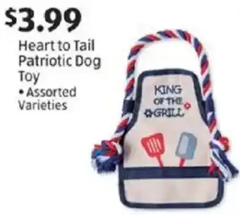 Aldi Heart to tail patriotic dog toy offer