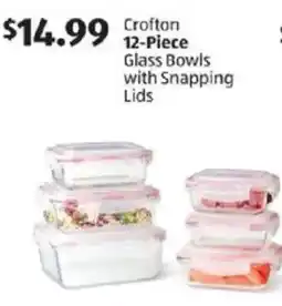 Aldi Crofton glass bowls with snapping lids offer