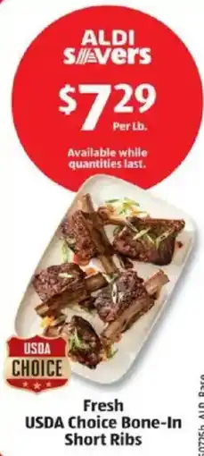 Aldi Fresh usda choice bone-in short ribs offer