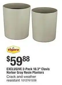 The Home Depot Clovis harbor gray resin planters offer