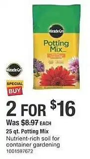 The Home Depot Potting mix offer