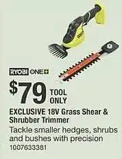 The Home Depot 18v grass shear & shrubber trimmer offer