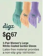 The Home Depot Women's large nitrile-coated garden gloves offer