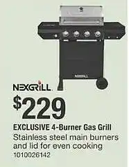 The Home Depot Nexgrill 4-burner gas grill offer