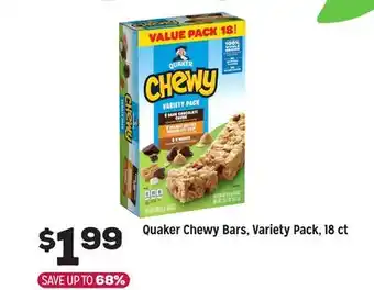 Grocery Outlet Quaker Chewy Bars, Variety Pack offer