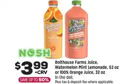 Grocery Outlet Bolthouse Farms Juice, Watermelon Mint Lemonade, 52 oz or 100% Orange Juice, 32 oz offer