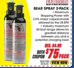 Big 5 Security Equipment Corporation Frontiersman Bear Spray - 2-Pack offer
