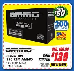 Big 5 Ammo, Inc. Signature 223 Rem 55Gr FMJ - 200-Rounds offer
