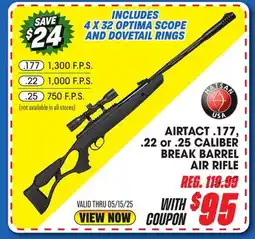 Big 5 Hatsan AirTact .22 Caliber Break-Barrel Air Rifle Combo offer