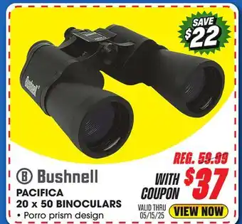 Big 5 Bushnell Pacifica 20x50 Binoculars offer