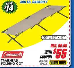 Big 5 Coleman Trailhead II Folding Cot offer