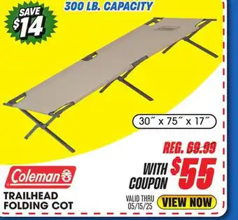 Big 5 Coleman Trailhead II Folding Cot offer