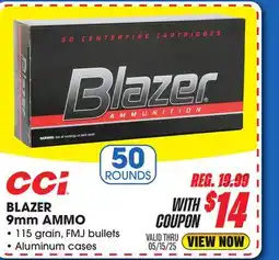 Big 5 CCI Blazer 9MM Ammunition offer