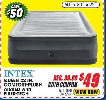 Big 5 Intex Queen 22 Comfort-Plush Airbed with Fiber-Tech offer