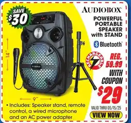 Big 5 Audiobox Powerful Portable Speaker With Stand offer