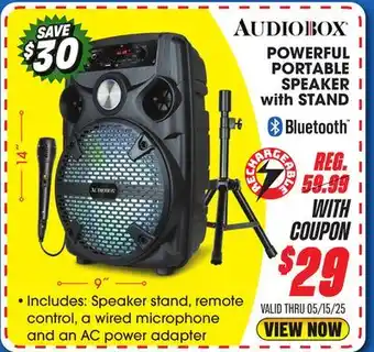 Big 5 Audiobox Powerful Portable Speaker With Stand offer
