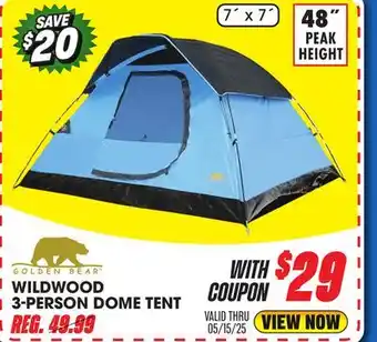Big 5 Golden Bear Wildwood 3-Person Dome Tent offer