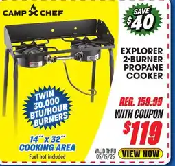 Big 5 Camp Chef Explorer Two-Burner Propane Cooker offer