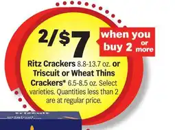 Meijer Ritz Crackers 8.8-13.7 oz. or Triscuit or Wheat Thins Crackers 6.5-8.5 oz offer