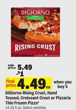 Meijer DiGiorno Rising Crust, Hand Tossed, Croissant Crust or Pizzaria Thin Frozen Pizza offer