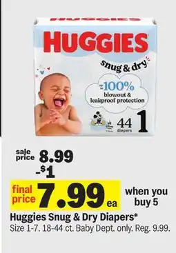 Meijer Huggies Snug & Dry Diapers offer