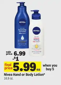 Meijer Nivea Hand or Body Lotion offer