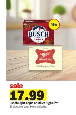 Meijer Busch Light Apple or Miller High Life offer