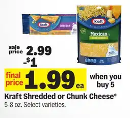 Meijer Kraft Shredded or Chunk Cheese offer