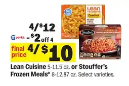 Meijer Lean Cuisine 5-11.5 oz. or Stouffer's Frozen Meals* 8-12.87 oz offer