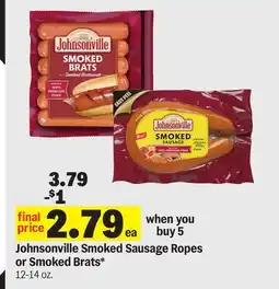 Meijer Johnsonville Smoked Sausage Ropes or Smoked Brats offer
