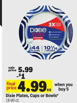 Meijer Dixie Plates, Cups or Bowls offer