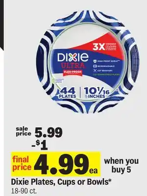 Meijer Dixie Plates, Cups or Bowls offer