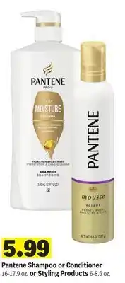 Meijer Pantene Shampoo or Conditioner 16-17.9 oz. or Styling Products 6-8.5 oz offer