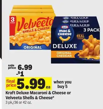 Meijer Kraft Deluxe Macaroni & Cheese or Velveeta Shells & Cheese offer
