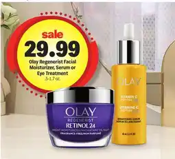 Meijer Olay Regenerist Facial Moisturizer, Serum or Eye Treatment offer