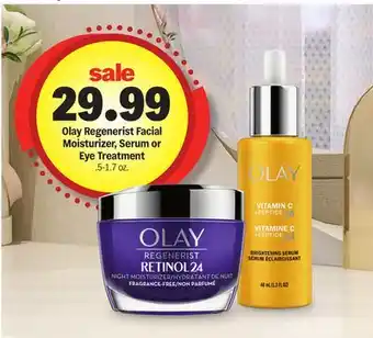 Meijer Olay Regenerist Facial Moisturizer, Serum or Eye Treatment offer
