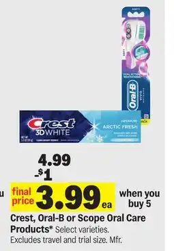 Meijer Crest, Oral-B or Scope Oral Care Products offer