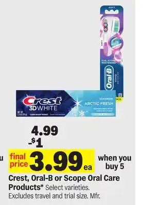 Meijer Crest, Oral-B or Scope Oral Care Products offer