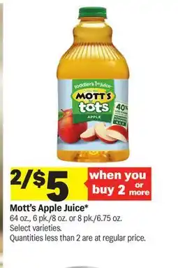 Meijer Mott's Apple Juice offer